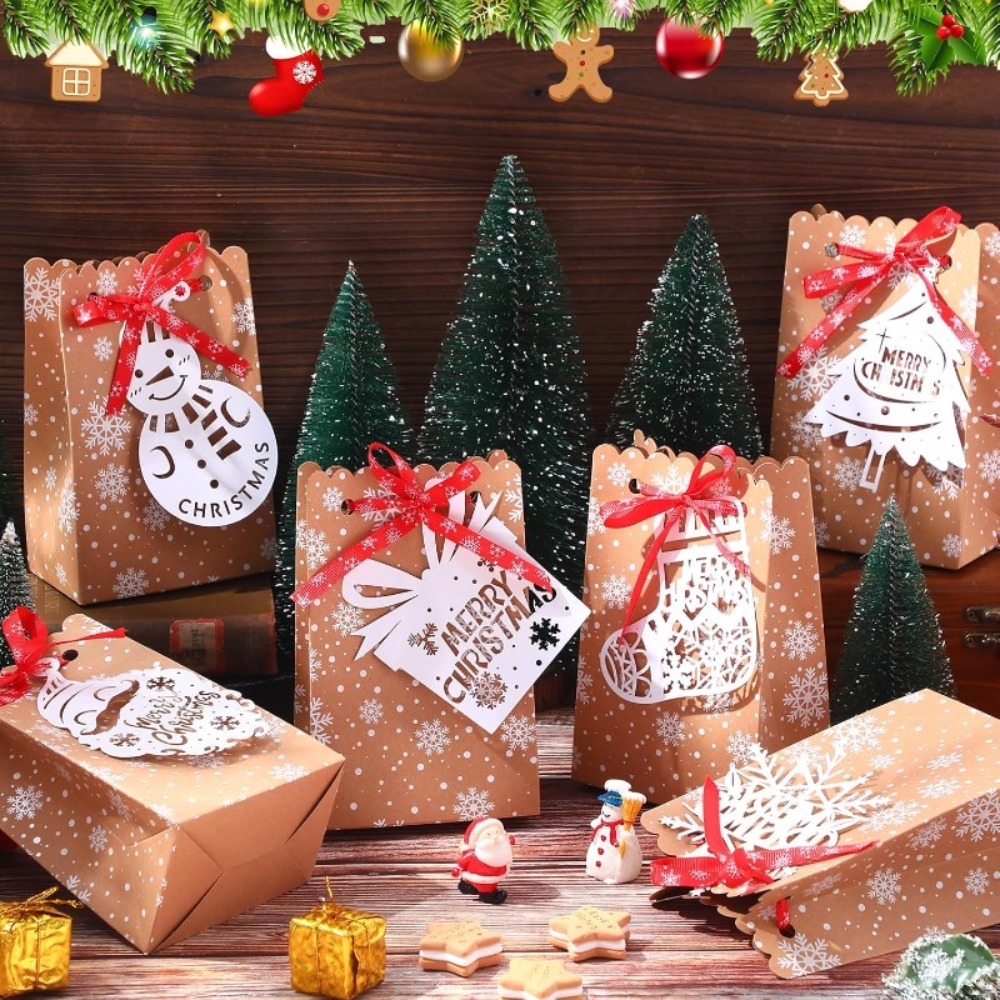 Packaging - 6/12개 크리스마스 눈송이 종이 선물 상자